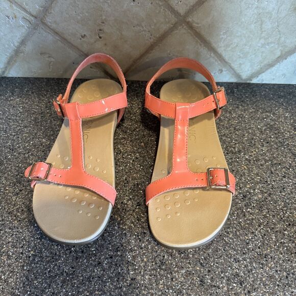 Vionic Adriane Womens Strap Sandal Coral Patent Leather size 8 - Picture 2 of 5